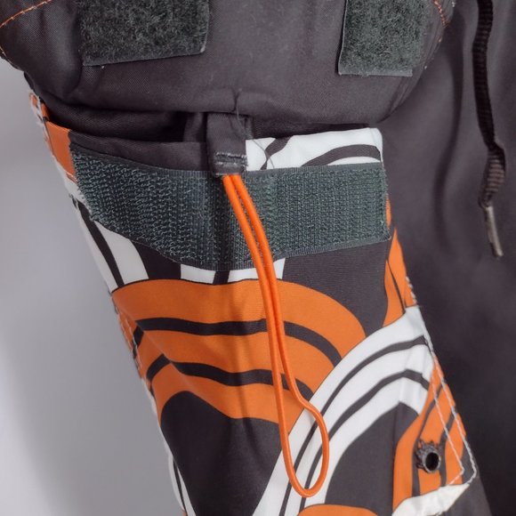 Quiksilver Cargo Side Pocket Embroidered Logo Brown Orange & White Board Shorts - Picture 3 of 11